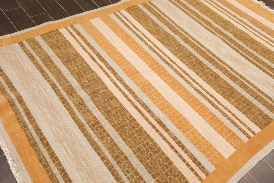 Alfombra moderna 6' x 9' Nourison anudada a mano 100 % lana pelo alto bajo 6x9 Foto 4 de 4