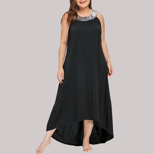 Plus Size Women Sequins Midi Dress Evening Party Cocktail Prom Sundress Gown US - Picture 7 of 14