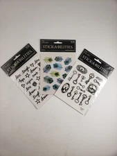 Stickabilities The Paper Studio Vtg Keys Peacock Feathers Inspirational 3 Packs