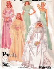 Vintage 1980 Wedding Gown Bridesmaid Dress Pattern Sz 14 McCalls 7190