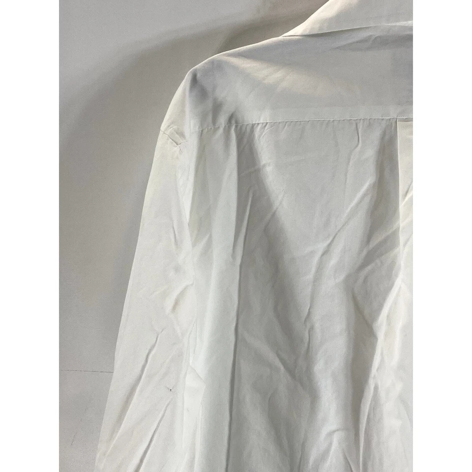 CLUB ROOM Men's Solid White Regular-Fit Button-Up Long Sleeve Shirt SZ  - Image 4 of 4