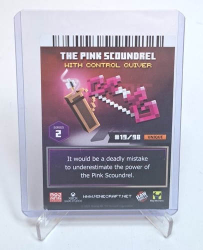 Minecraft Dungeons Arcade Card Series 2 The Pink Scoundrel con Control Carcaj #19 - Imagen 2 de 2