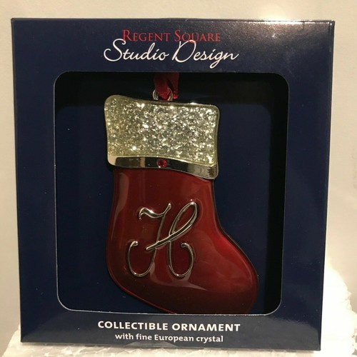 NEW REGENT SQUARE Studio Design Collectible Christmas Ornaments Crystal Letter - Picture 6 of 24