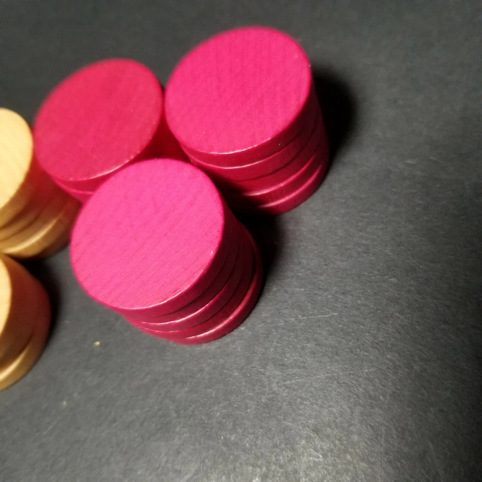 复古替换木制令牌片 Pawns 红色棋盘游戏西洋双陆棋 — 第 3/4 张图片