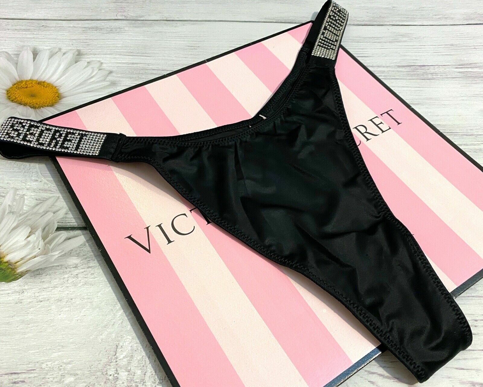 Victoria's Secret Shine Strap Thong Very Sexy Bling Panty Rhinestone