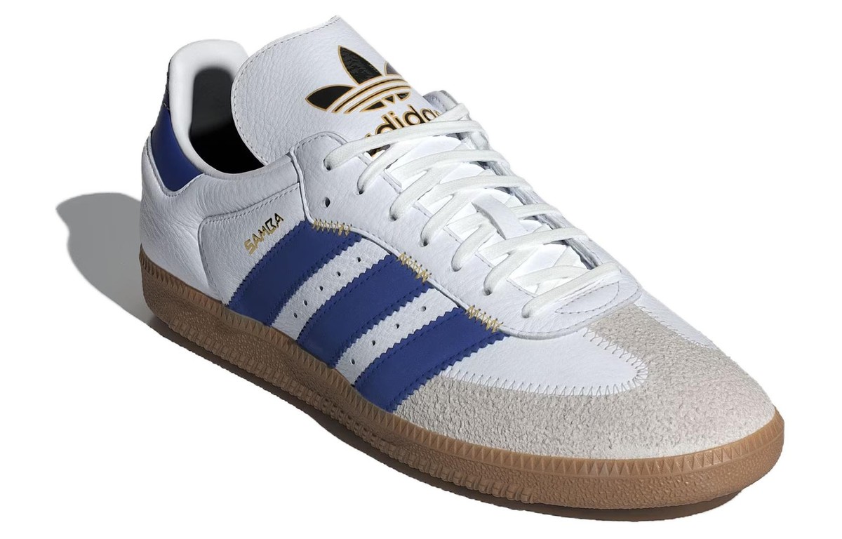 adidas Samba OG Oversized Logo - White Semi Lucid Blue