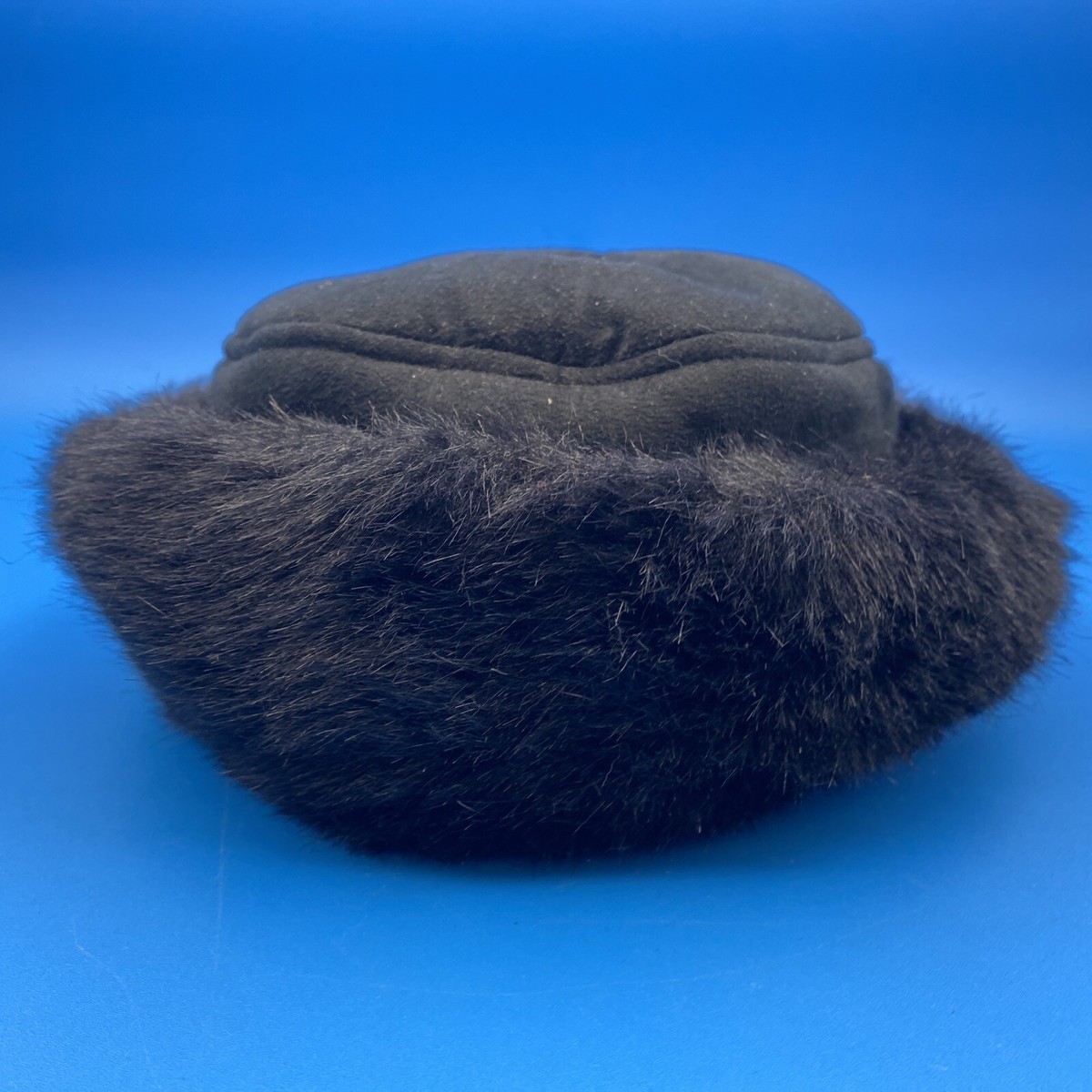 Vintage Betmar New York Black Faux Fur Hat Lined Winter USA  display picture 3