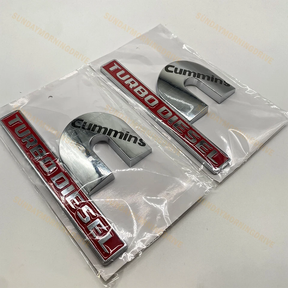 2x For Car RAM 1500 2500 3500 3D Fender Marker Cummins Turbo Diesel Emblem Badge - Image 2 of 4