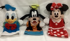 Disney Baby Plush 3 Hand Puppets Donald Daisy Goofy Melissa  Doug Polyester