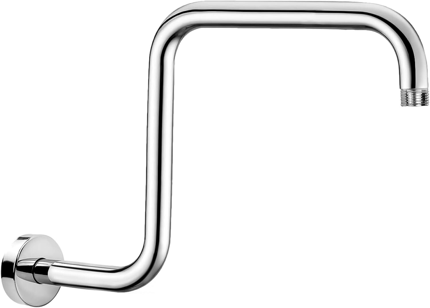 13 Inch Shower Head Extension Arm with Flange S Shaped Shower Head Riser Pipe US