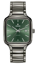 New Rado True Square Automatic High Tech Ceramic Green Dial Mens Watch R27077312