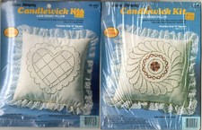 CHOICE:  1983 Creative Moments Candlewick Kit 13" Square Lace Edged Pillow