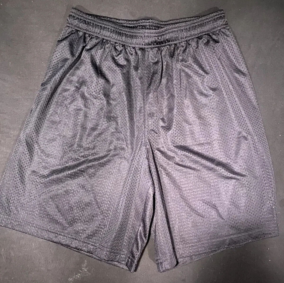 Eastbay Mens Black Basketball Shorts Size Large Elastic Waist FREE SHIPPING