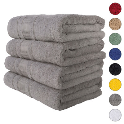 NEW GREY Color ULTRA SUPER SOFT LUXURY PURE TURKISH 100% COTTON BATH TOWELS