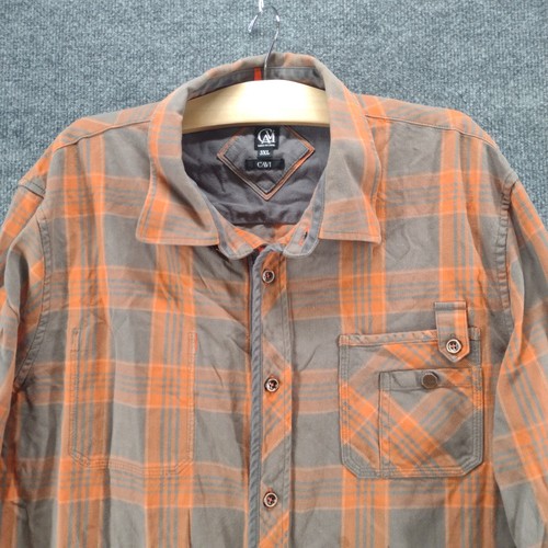 Cavi Men's Button-Up Flannel Shirt 3XL Long Sleeve Multicolor Plaid - Picture 3 of 15