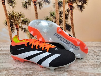 Adidas Predator 24 Pro FG Core Black White Orange Soccer Cleats Mens Sz 7.5 NEW