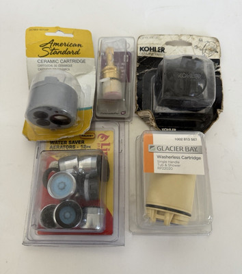 Mixed Brands Faucet Cartridges Lot: Ceramic/Washerless + Aerators