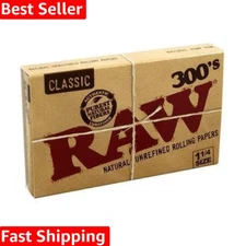 RAW 300 Classic Rolling Papers 1.25 Size - All Natural  Smoke, 300 Count
