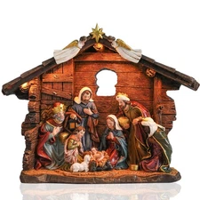 Christmas Light Up Nativity Tabletop Scene Indoor, Christmas Nativity Scene D...