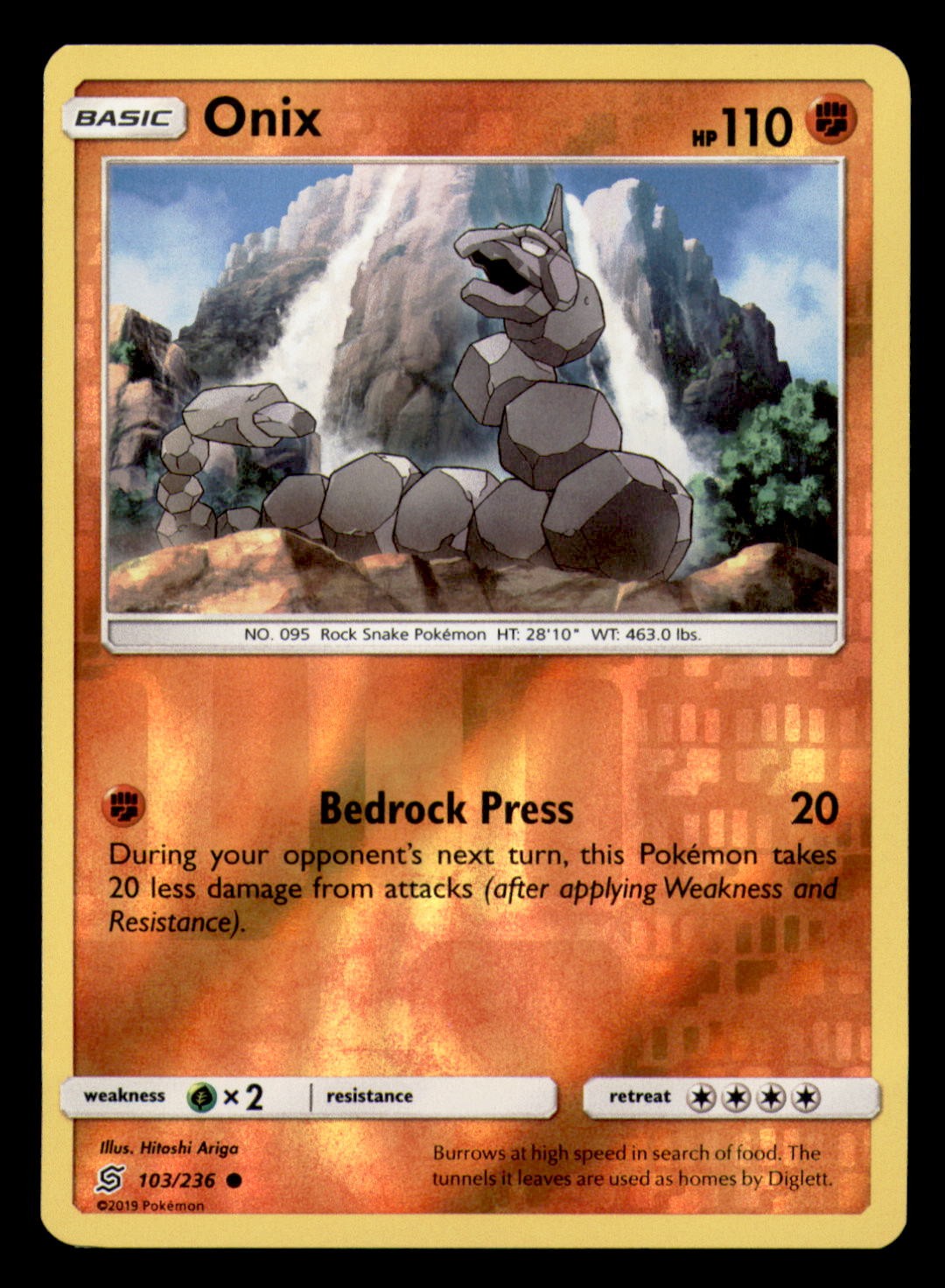 Onix 103/236 Common Unified Minds Pokemon Reverse Holo Near Mint