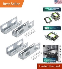 Metal Mounting Bracket Adapter Set - Convert HDD from 3.5 to 5.25 Inch