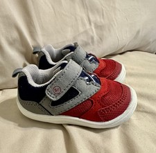 Stride Rite Surprize Baby/Toddler Soft Motion Shoes Gray/Blue/Red size 3M NWOB