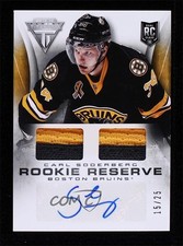2013 Panini Titanium Rookie Reserve Material Prime 15/25 Carl Soderberg Auto x3x