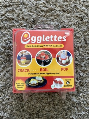 NEW Egglettes Egg Cooker Hard Boiled Egg Pods, Set of 4, As Seen on TV - SEALED