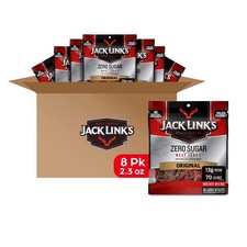 Jack Link's Zero Sugar Original Beef Jerky   High Protein Snack, 80 cal