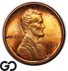 1909 Lincoln Cent Wheat Penny, Red, Solid Gem BU++ RD