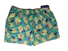 NEW 4XB Big Mens Roundtree  Yorke Caribbean Swim Trunks Quick Dry 6"I Green