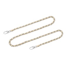 39" Purse Chain Strap with Buckles for Shoulder and Cross Body Khaki  Silver 