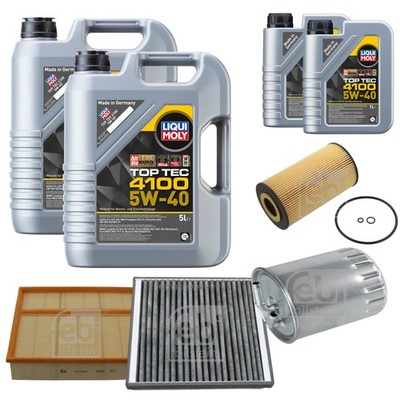 FEBI Inspektionspaket 12L LIQUI MOLY Top Tec 4100 5W-40 für Mercedes M-Klasse