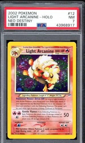 2002 Pokemon Neo Destiny 12 Light Arcanine Holo PSA 7 Near Mint