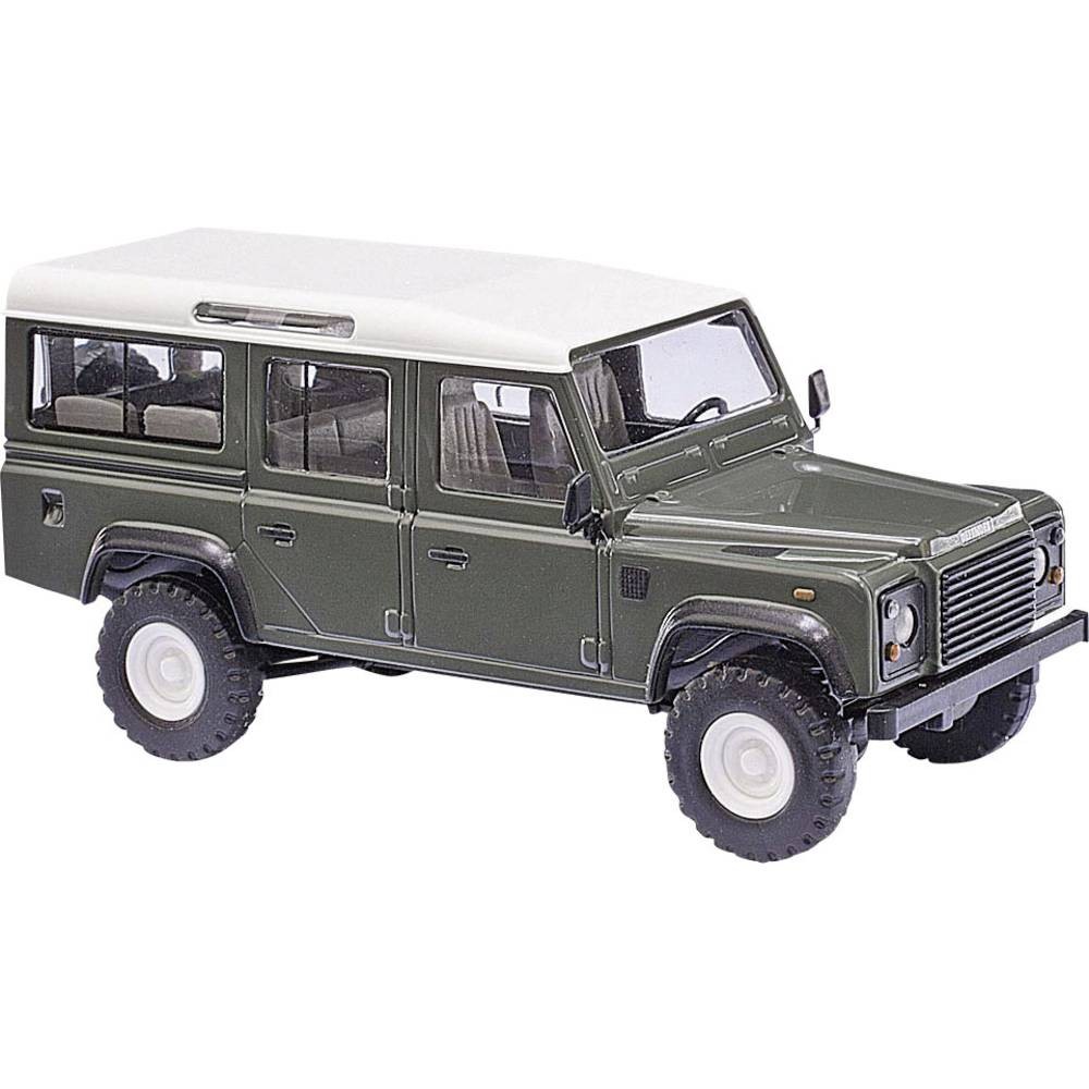 Voiture H0 Landrover Defender BUSCH 50301 miniature pour compléter un diorama de voyage 1/87