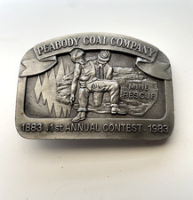 1983 Peabody Coal Company 1st Annual Mine Rescue Belt Buckle