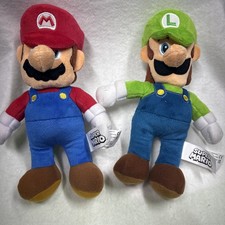 2021 Nintendo Lot of 2 Super Mario Brothers Mario Luigi Plush Figures Toy