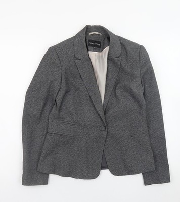 Next Petite Damen Blazer grau Größe 10 normale Passform Arbeitsjacke