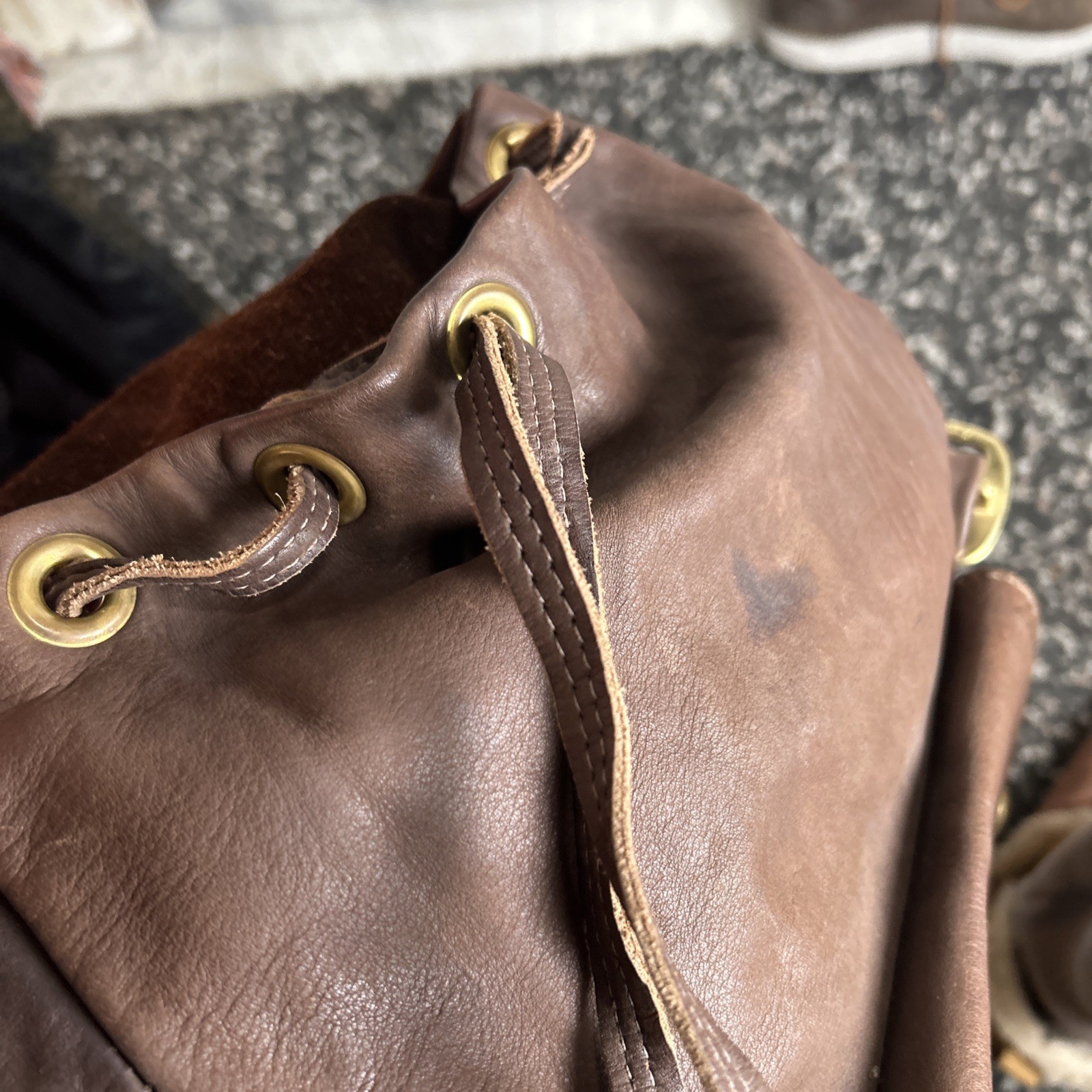 Brown super soft leather backpack. - image 3