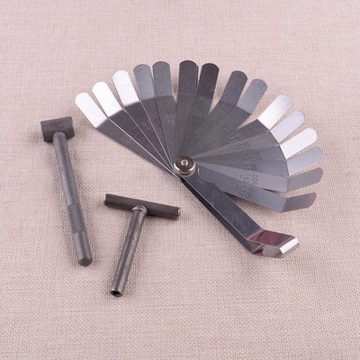 Motorcycle Engine Valve Screw Adjusting Spanner Tool + Feeler Gauge Acc