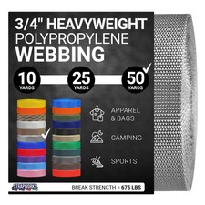 Strapworks Heavyweight Polypropylene Webbing 3/4" x 50yds - Silver Gray