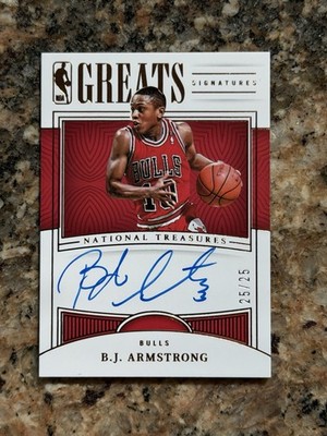 BJ Armstrong 2022-23 Panini National Treasures  NBA Greats Bulls Auto /25