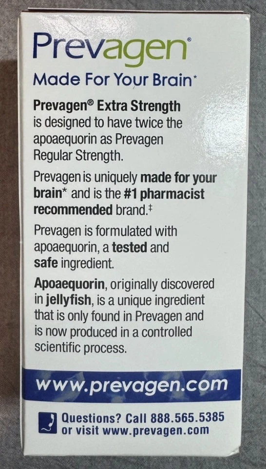 Prevagen Extra Strength 20 mg 60 comprimidos paquete sellado envío gratuito nuevo EE. UU. Foto 3 de 3