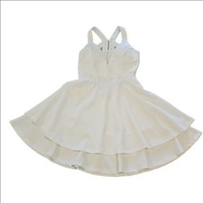 Women's Windsor White Sleeveless 'Layer it Mesh Skater Mini Dress' Size M