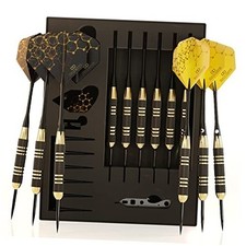 Premium Steel Tip Darts Set - Professional Darts, Brass Barrels, Metal Tip