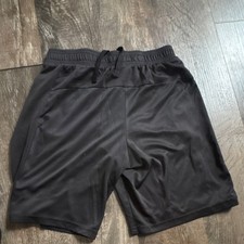 Athletic Works Boys Athletic Mesh Shorts Black L 10-12 Drawstring Waist
