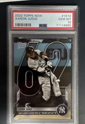 Topps 2022 Now Aaron Judge #1012 New York Yankees PSA 10 Limited Print Run