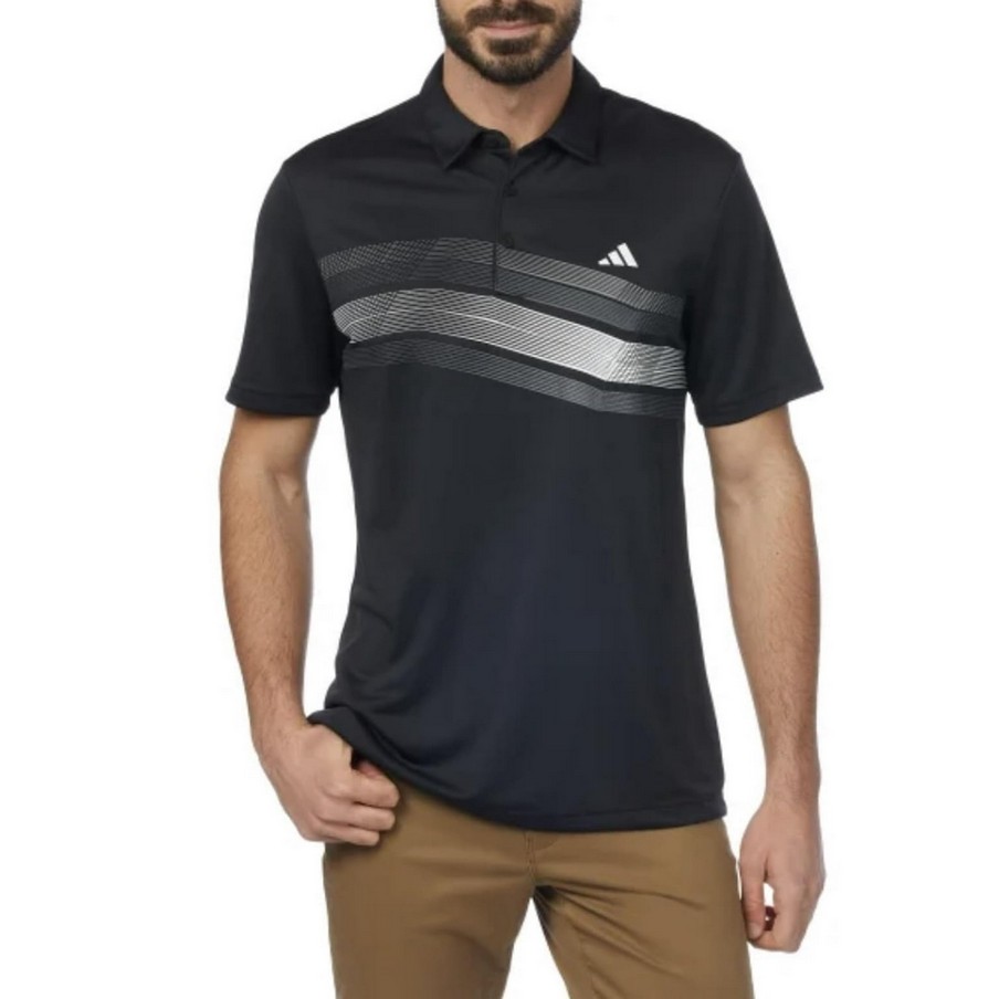Adidas Mens Core Chest Stripe Polo Shirt Black Large NWOT 4790₽