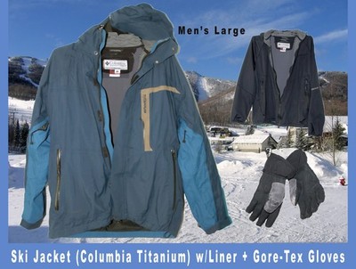 Columbia Titanium Ski & Boarding Jacket- Men's Large Hooded +