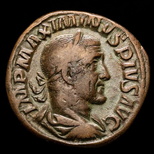 Maximino I. Sestercio de bronce (20,74 g.). 235-236 A.D. PROVIDENTIA AVG. RIC-61 - Foto 2 di 3